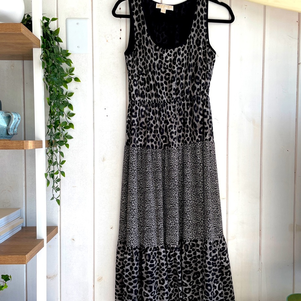 Michael Michael Kors Leopard Midi Dress
